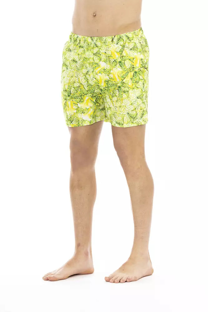 Just Cavalli Green Polyester Men Swim Short | Regal Royce