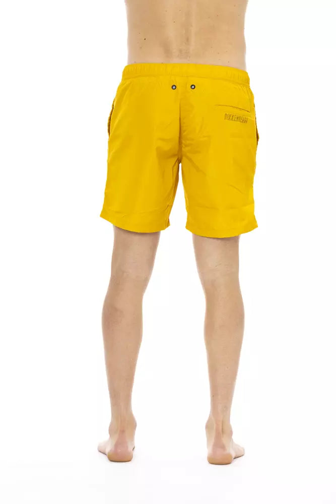 Bikkembergs Yellow Polyester Men Swim Short | Regal Royce