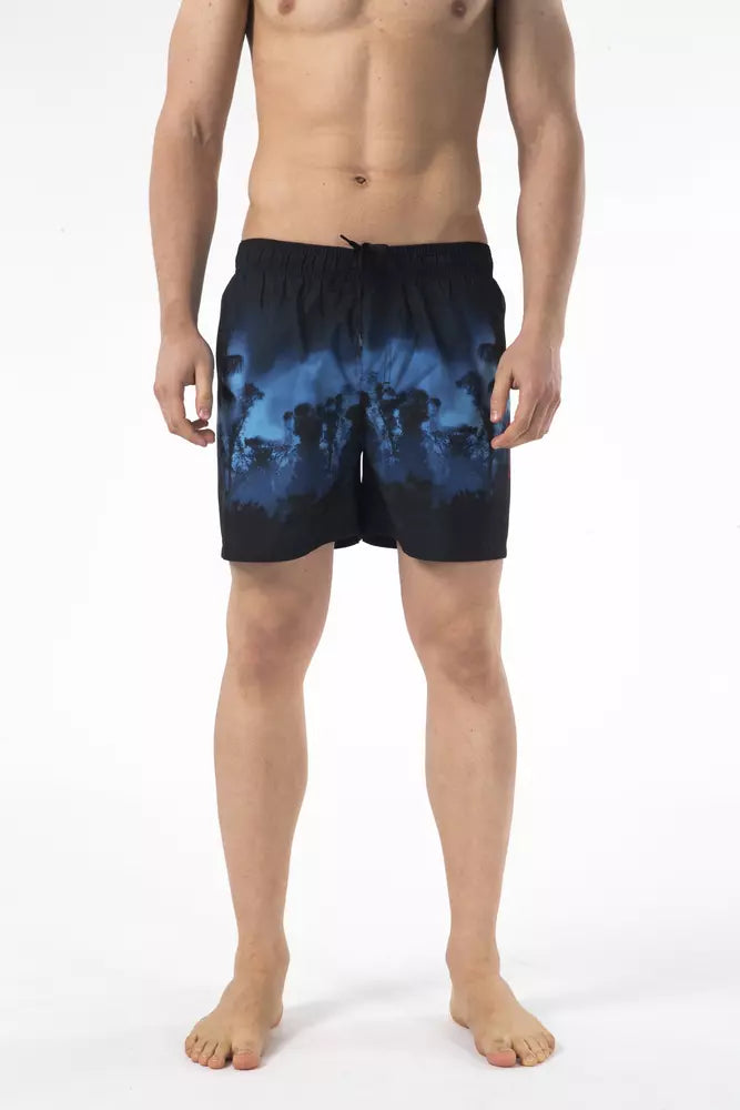 Just Cavalli Black Polyester Men Swim Short | Regal Royce