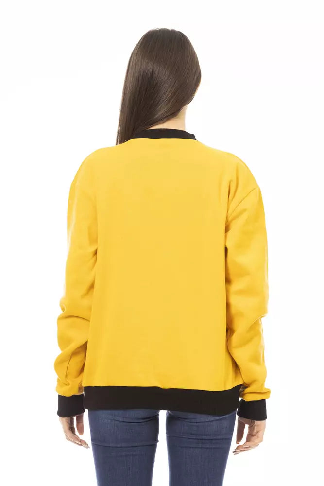 Baldinini Trend Yellow Cotton Women Hoodie | Regal Royce