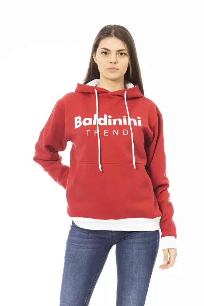 Baldinini Trend Red Cotton Women's Hoodie | Regal Royce