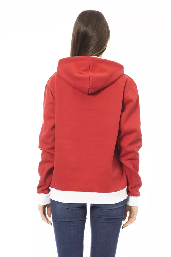 Baldinini Trend Red Cotton Women's Hoodie | Regal Royce