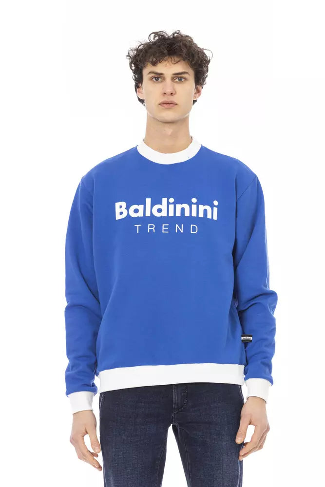 Baldinini Trend Blue Cotton Men Sweater | Regal Royce