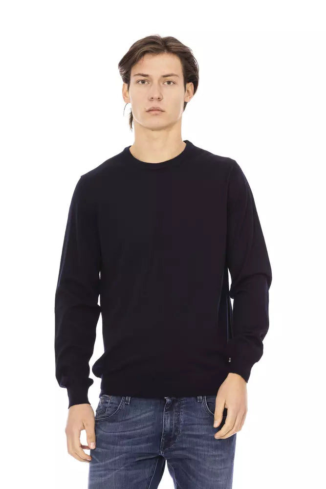 Baldinini Trend Blue Fabric Men Sweater | Regal Royce