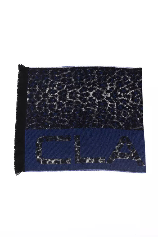 Cavalli Class Blue Wool Men Scarf | Regal Royce