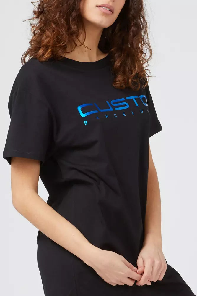 Custo Barcelona Blue Cotton Women T-Shirt | Regal Royce