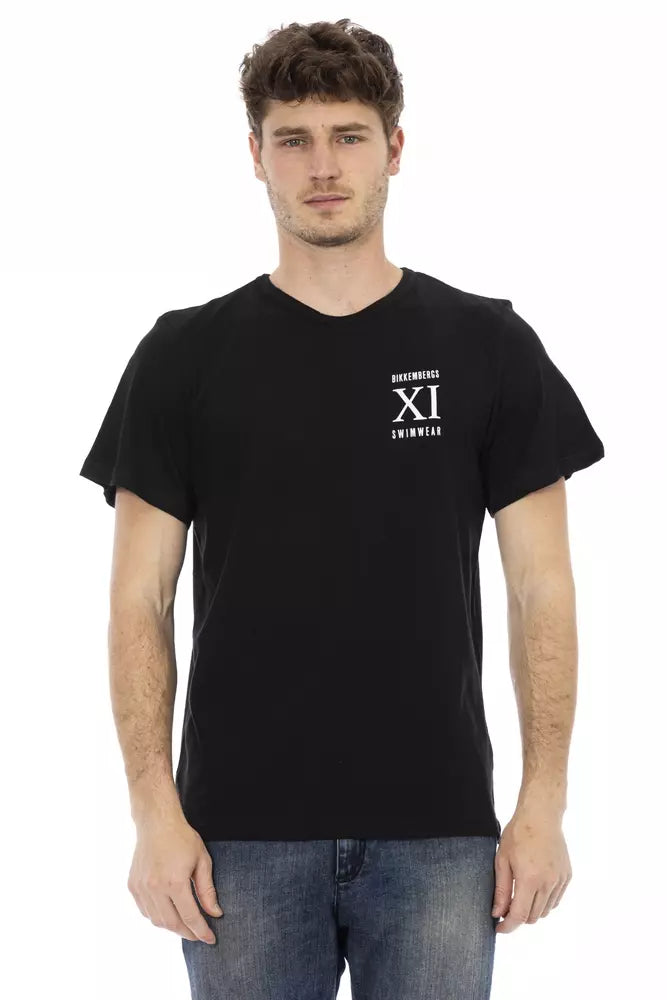 Bikkembergs Black Cotton Men T-Shirt | Regal Royce