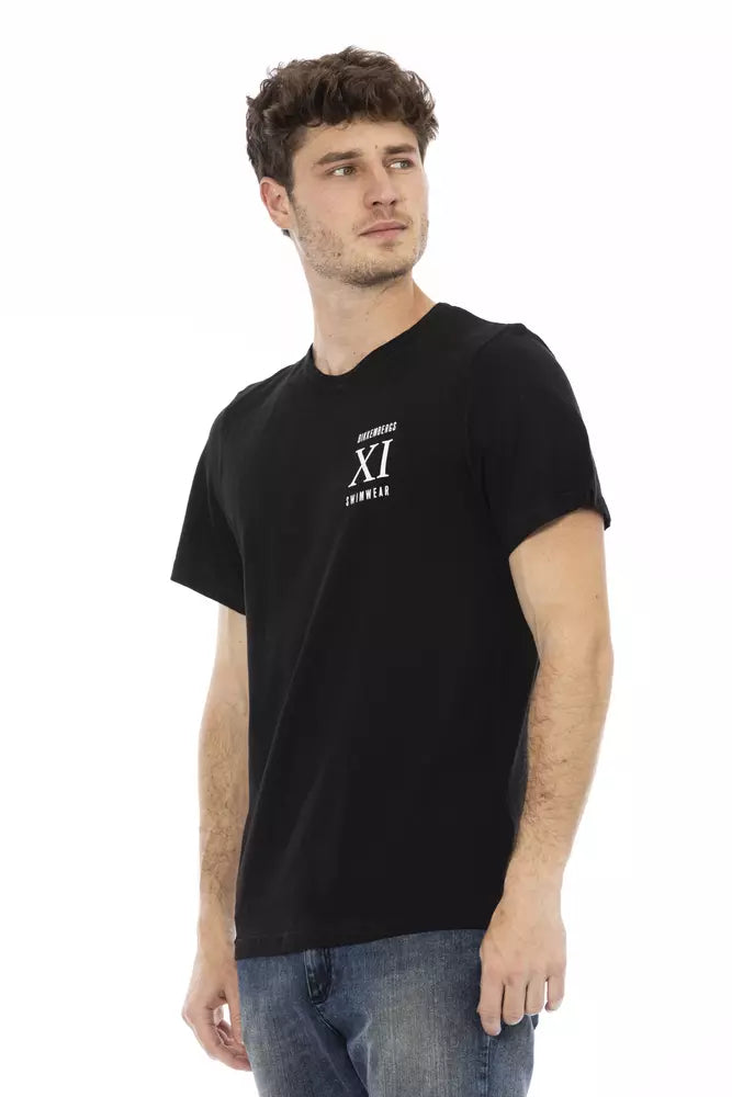 Bikkembergs Black Cotton Men T-Shirt | Regal Royce