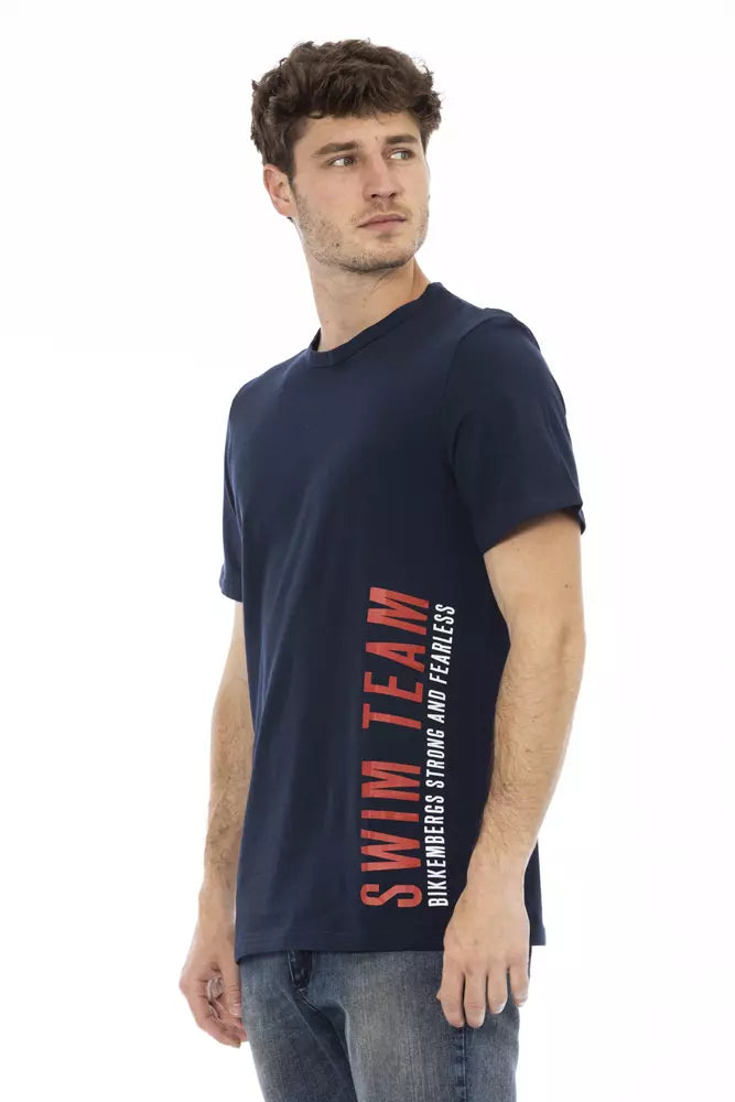 Bikkembergs Blue Cotton Men T-Shirt | Regal Royce