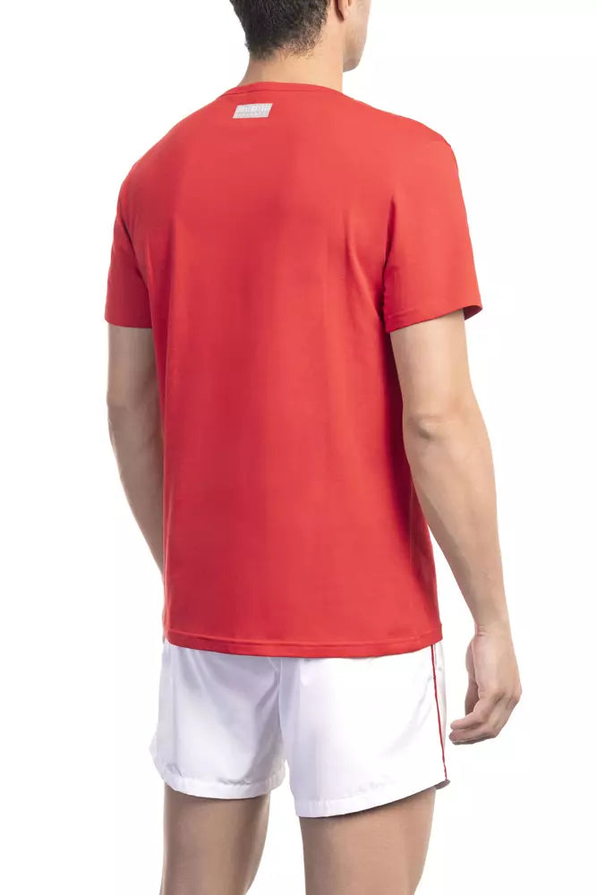Bikkembergs Red Cotton Men T-Shirt | Regal Royce