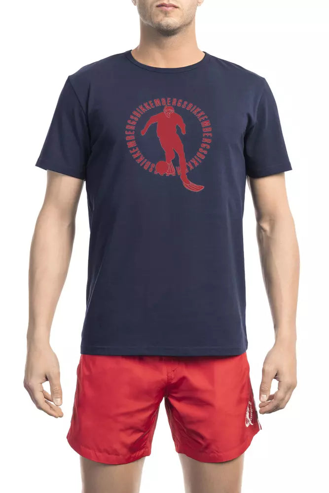Bikkembergs Blue Cotton Men T-Shirt | Regal Royce
