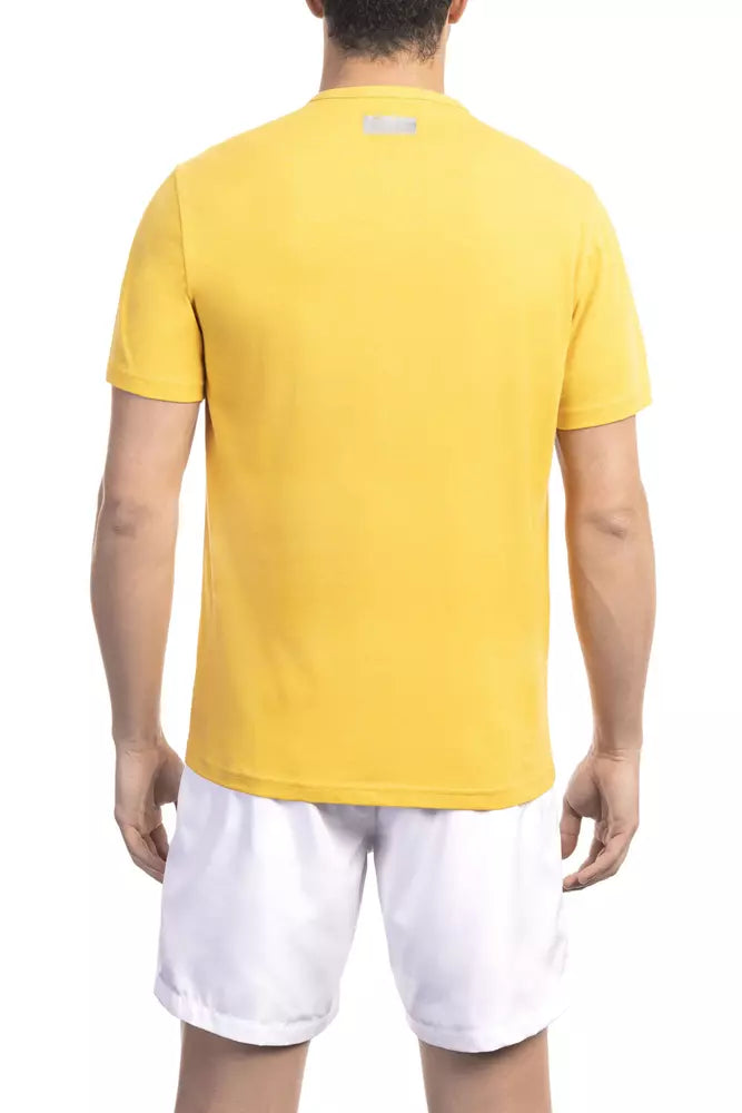 Bikkembergs Yellow Cotton Men T-Shirt | Regal Royce