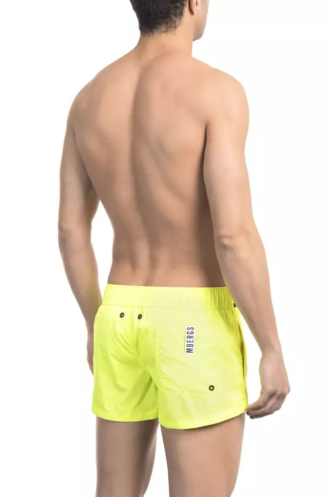 Bikkembergs Yellow Polyamide Men Swim Short | Regal Royce