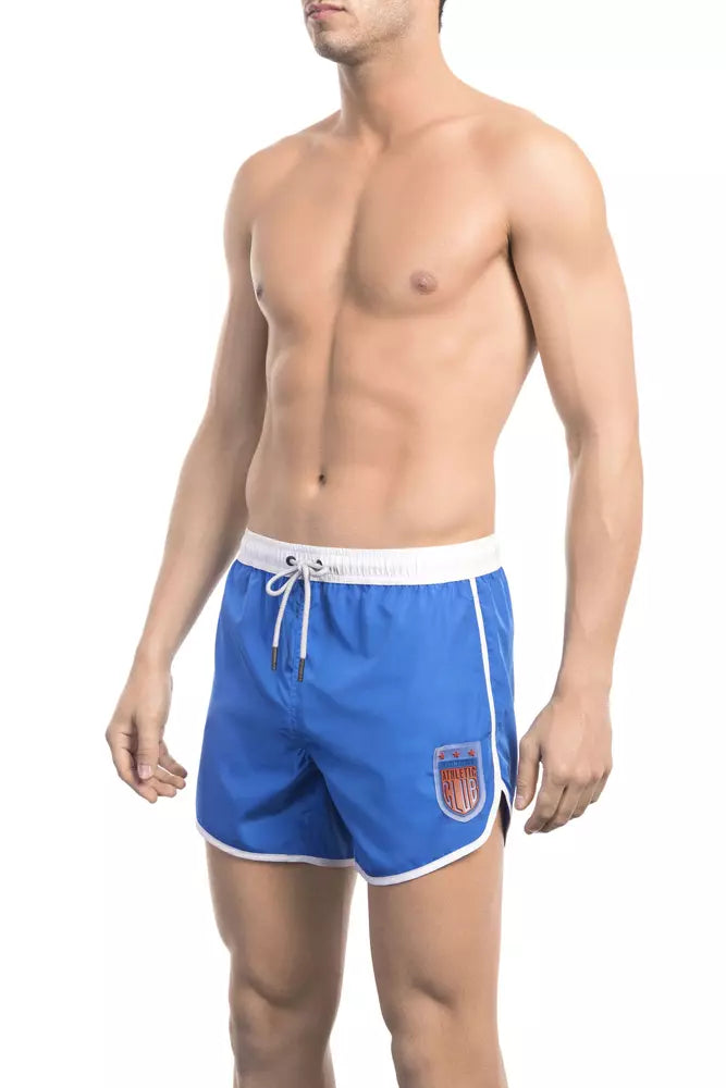 Bikkembergs Blue Polyester Men Swim Short | Regal Royce