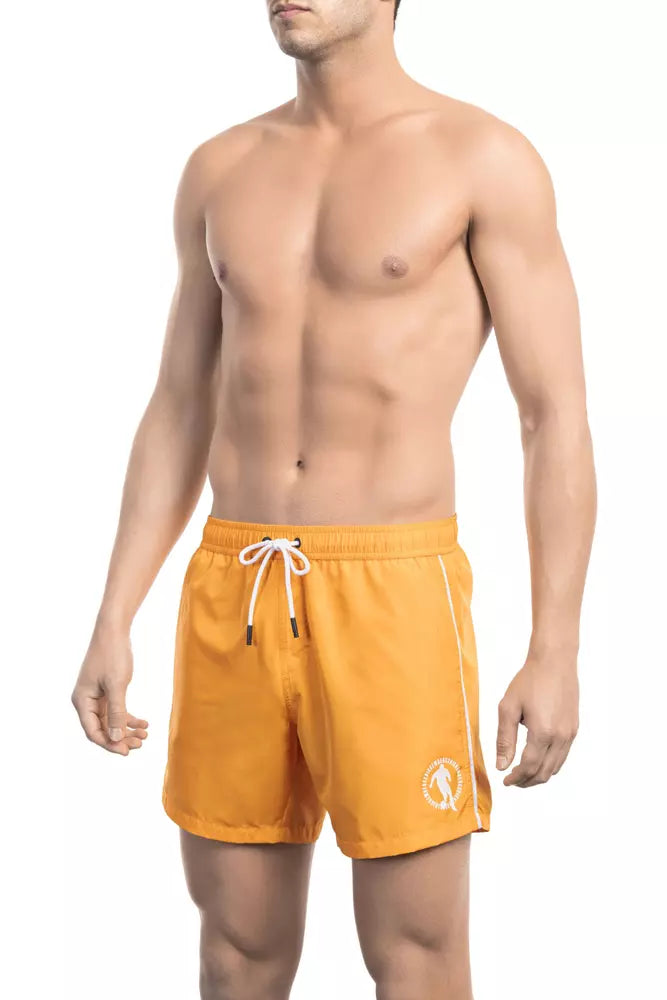 Bikkembergs Orange Polyester Men Swim Short | Regal Royce
