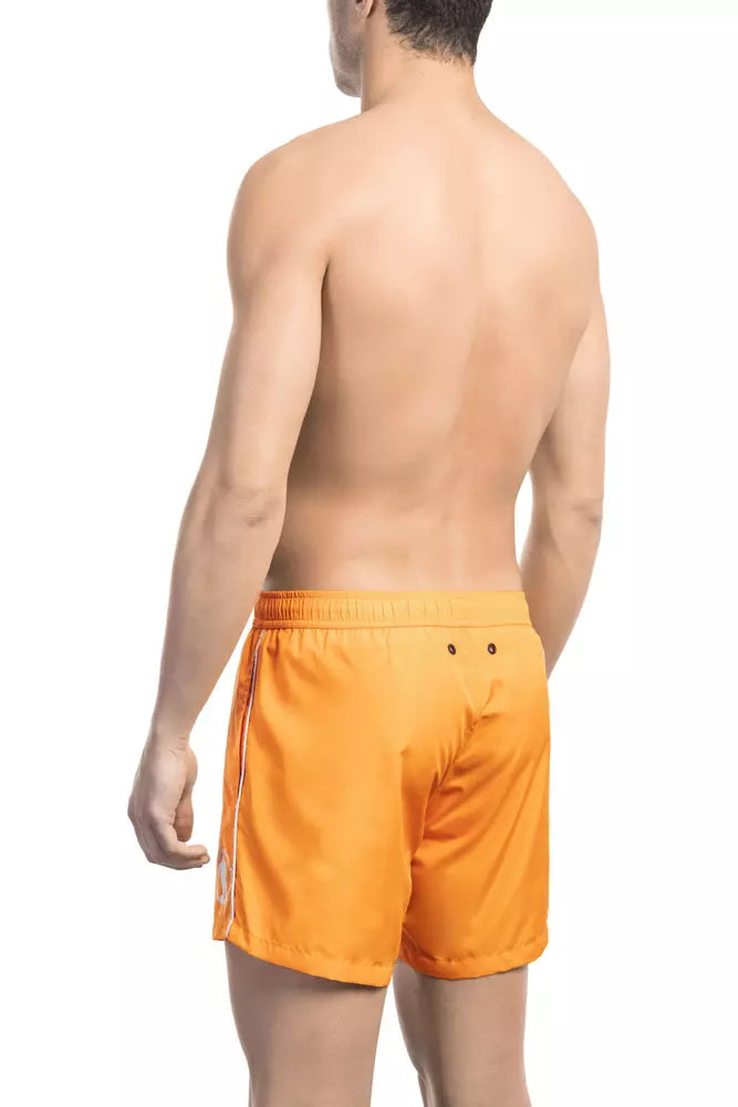 Bikkembergs Orange Polyester Men Swim Short | Regal Royce