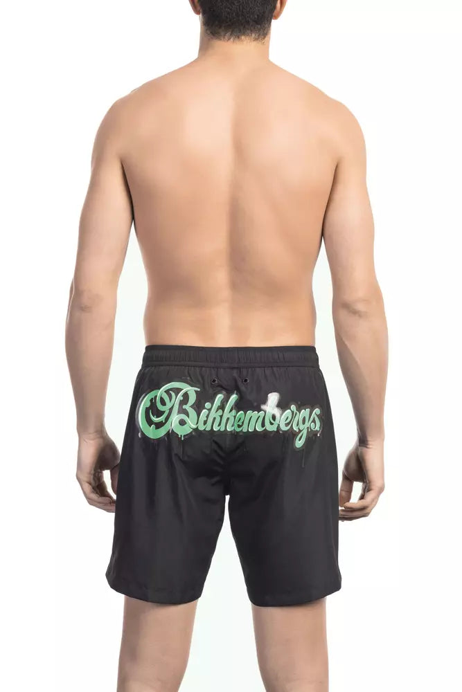 Bikkembergs Black Polyester Men Swim Short | Regal Royce