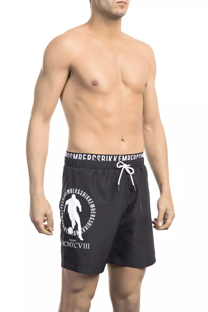 Bikkembergs Black Polyester Men Swim Short | Regal Royce