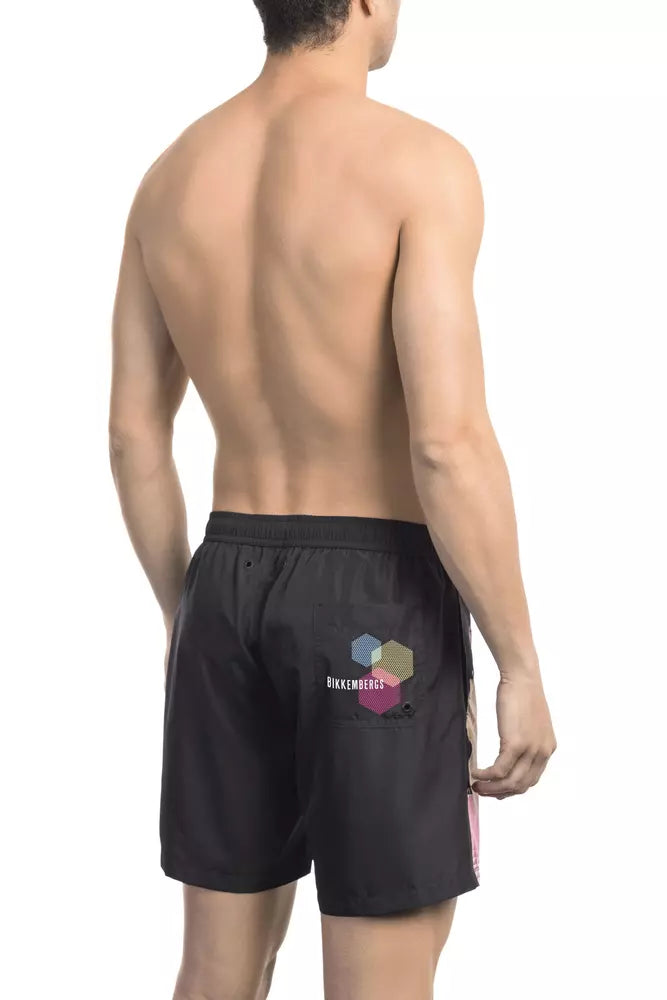 Bikkembergs Black Polyester Men Swim Short | Regal Royce