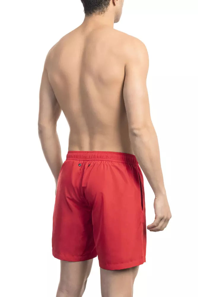 Bikkembergs Red Polyester Men's Swim Short | Regal Royce