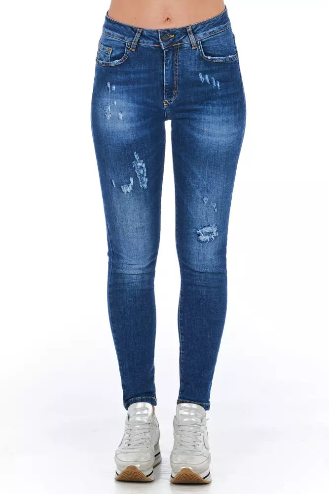 Frankie Morello Blue Other Fibres Women Jeans | Regal Royce