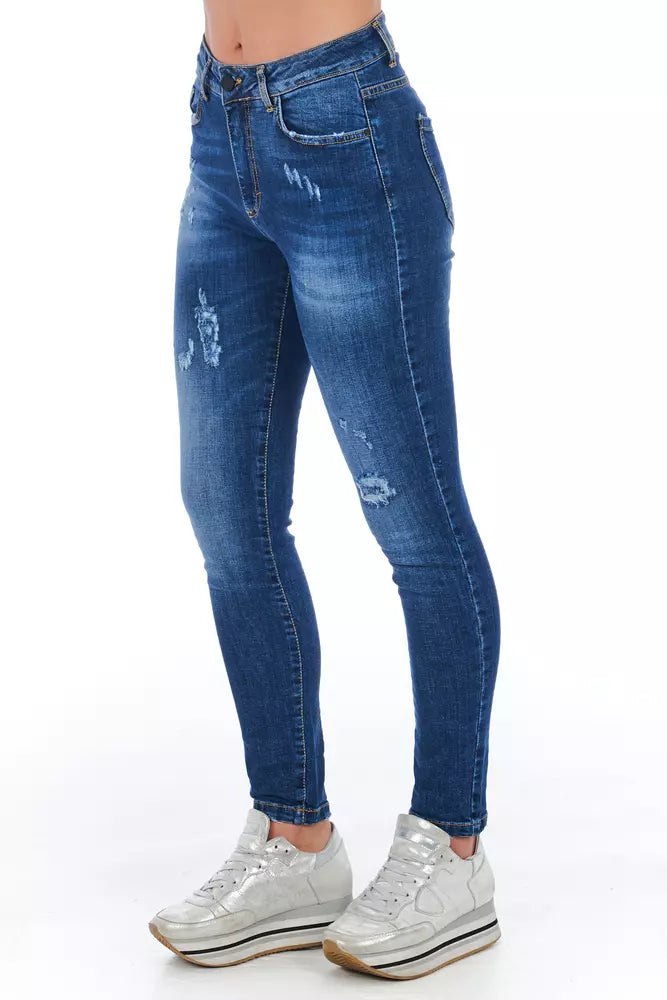 Frankie Morello Blue Other Fibres Women Jeans | Regal Royce
