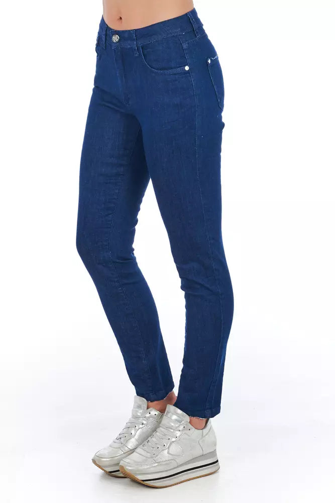 Frankie Morello Blue Cotton Women Skinny Jean | Regal Royce