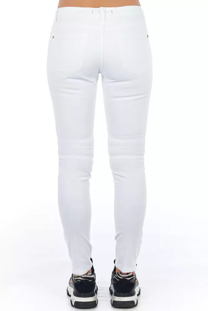 Frankie Morello White Cotton Women Jeans | Regal Royce