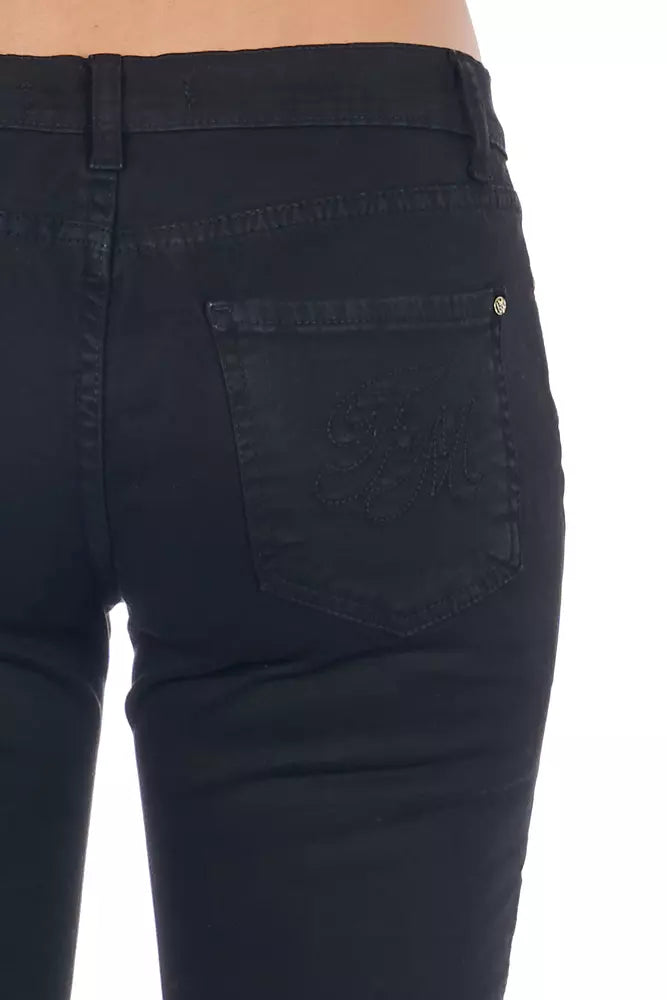 Frankie Morello Black Cotton Women Jeans | Regal Royce