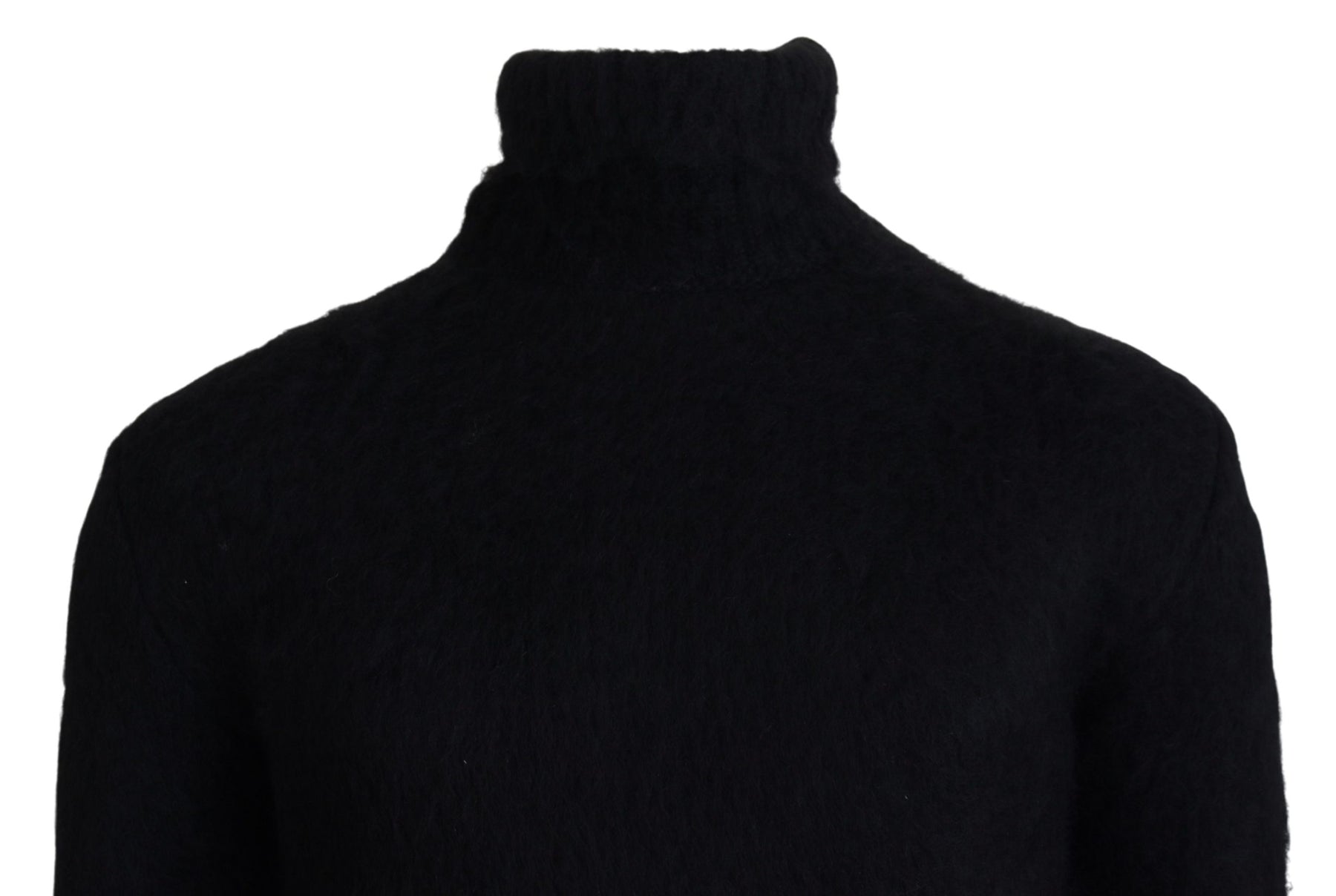Dolce & Gabbana Black Gold Turtleneck Mohair Pullover Mens Sweater | Regal Royce