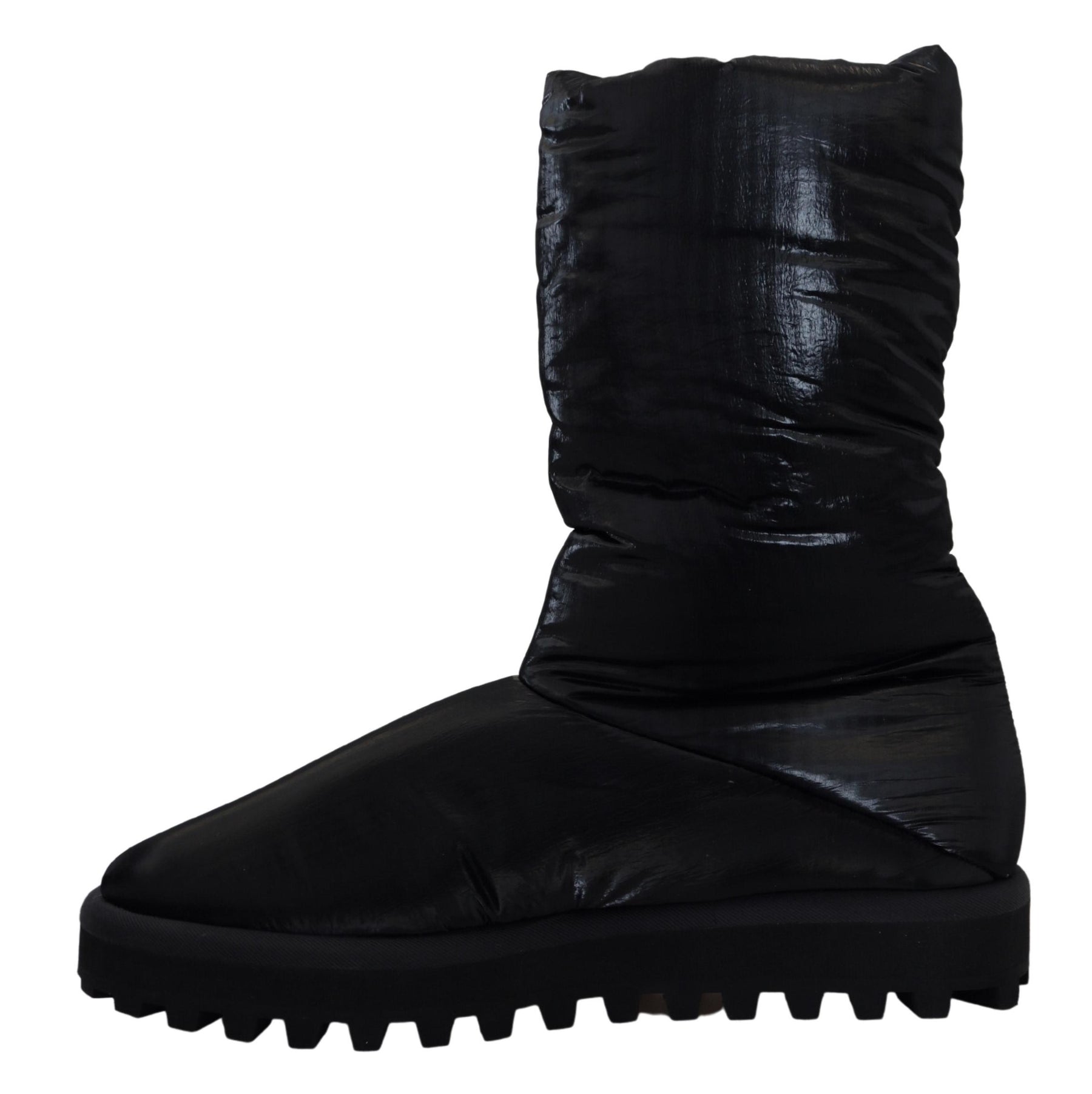 Dolce & Gabbana Black Boots Padded Mid Calf Winter Shoes | Regal Royce
