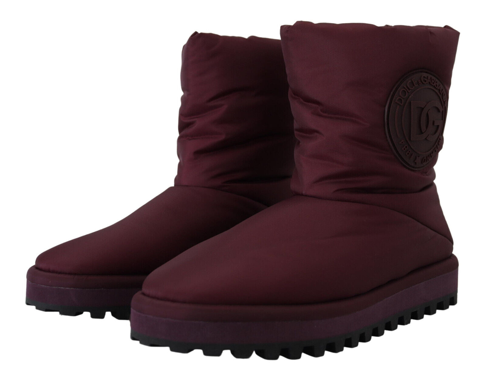 Dolce & Gabbana Bordeaux Nylon Boots Padded Mid Shoes | Regal Royce