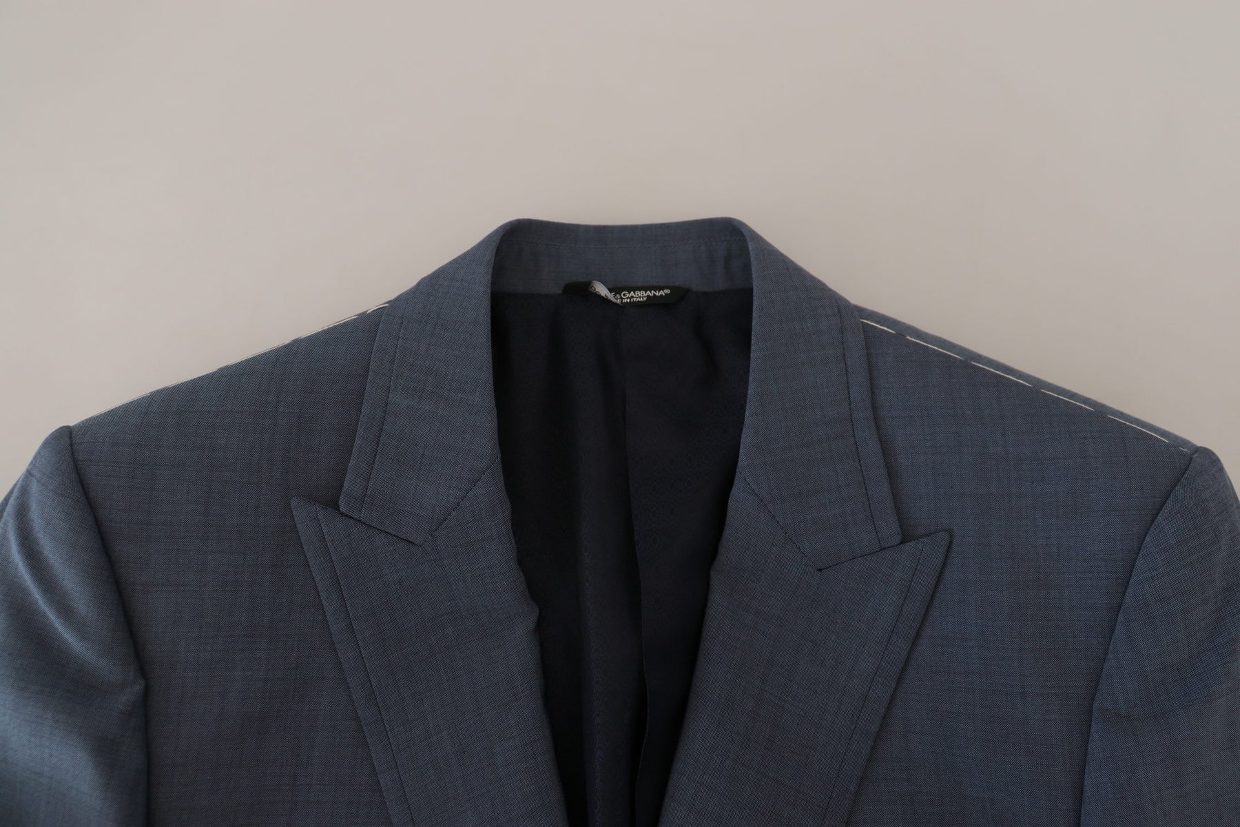Dolce & Gabbana Blue Wool Stretch Slim Fit Jacket Blazer | Regal Royce