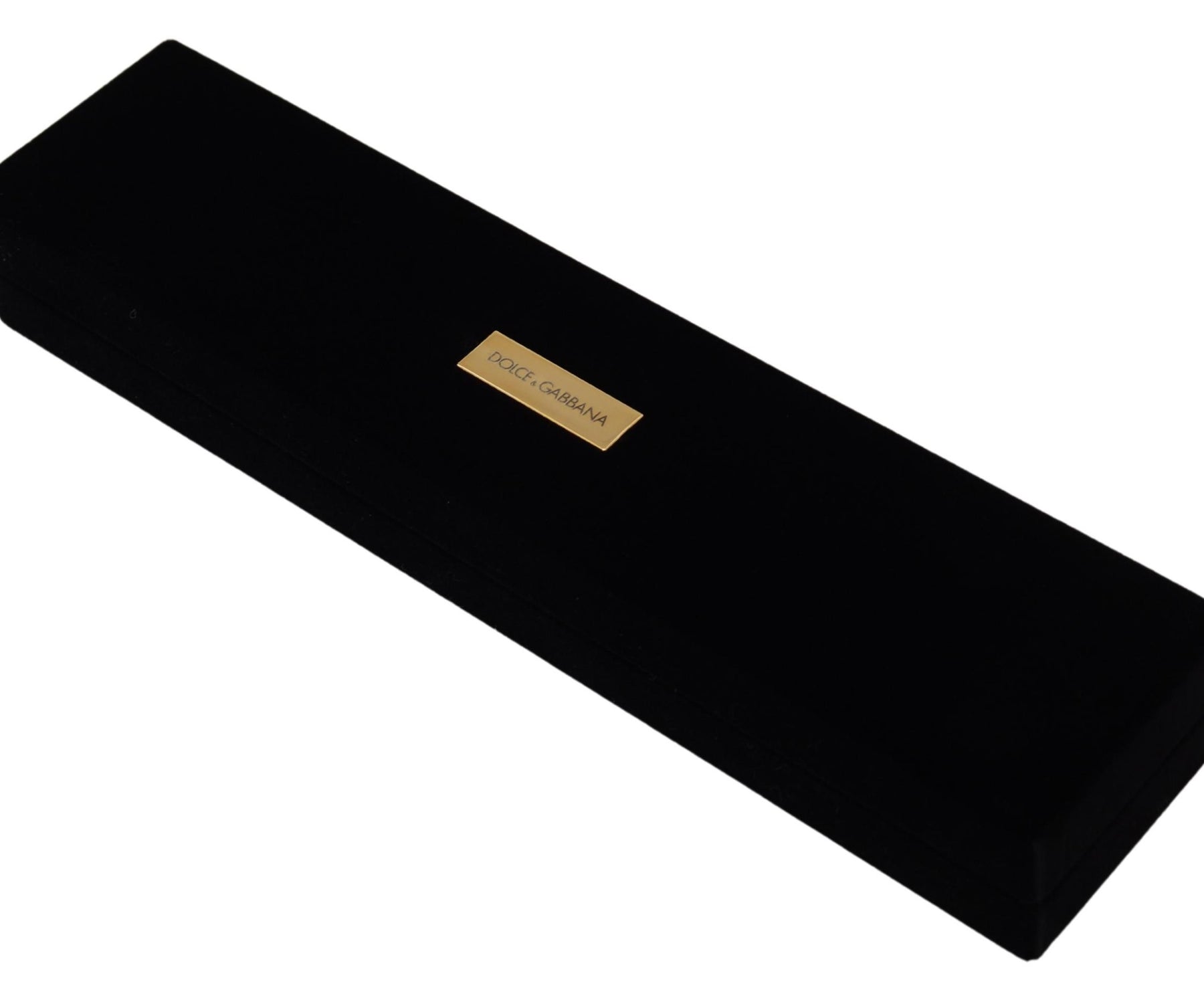Dolce & Gabbana Black Velvet Logo Plaque Storage Bracelet Jewelry Box | Regal Royce