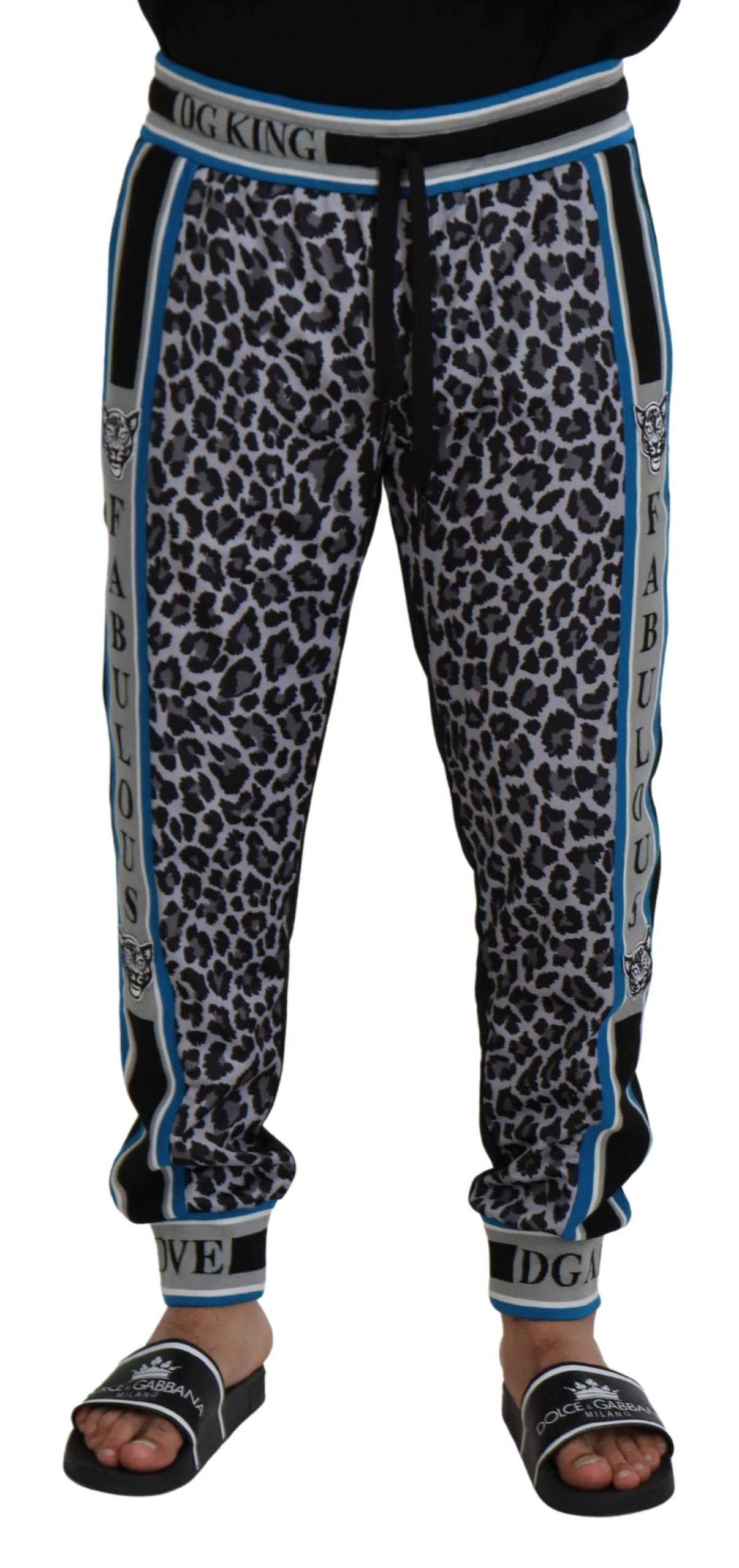 Dolce & Gabbana Multicolor DG King Leopard Print Jogger Pants | Regal Royce