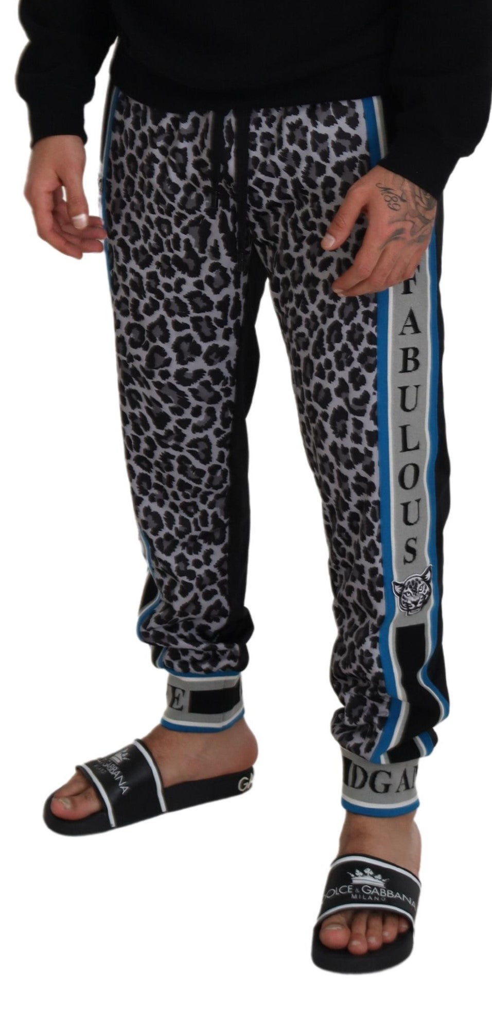Dolce & Gabbana Multicolor DG King Leopard Print Jogger Pants | Regal Royce