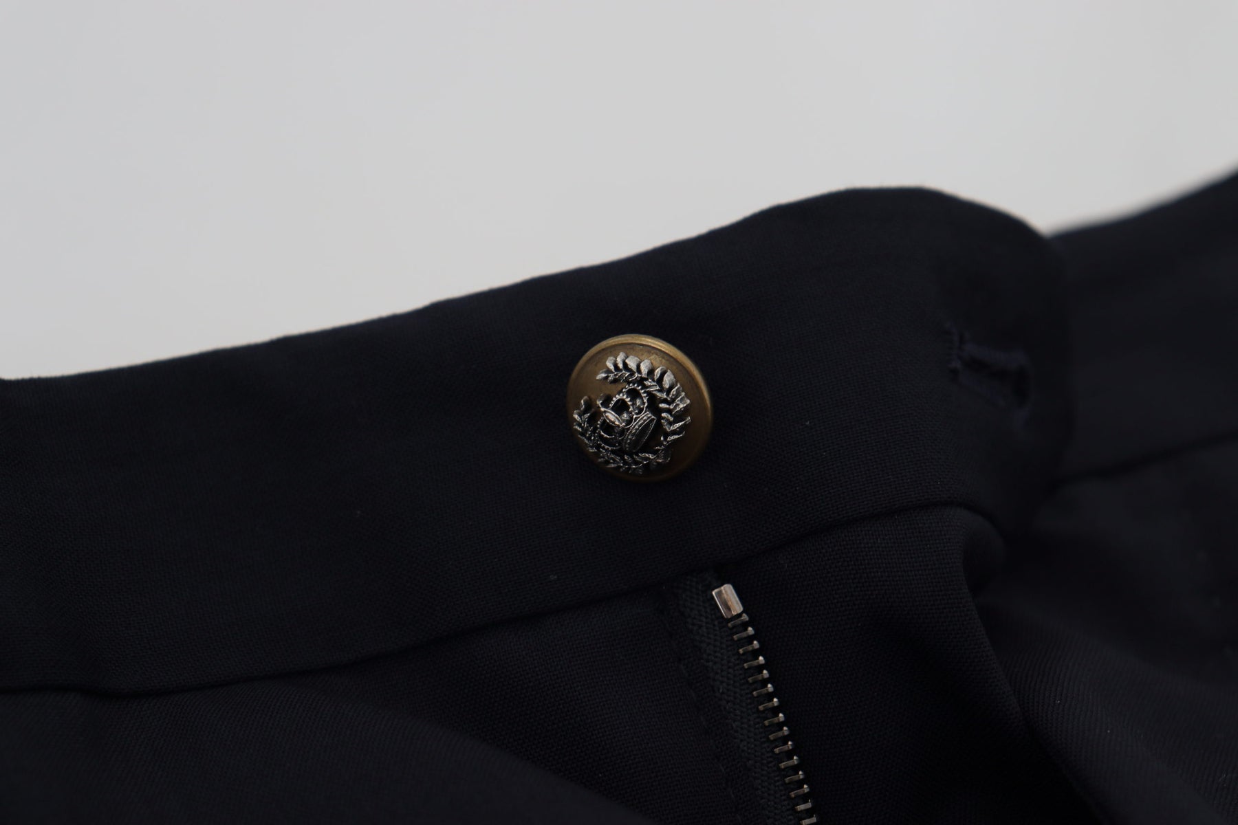 Dolce & Gabbana Black Wool Slim Formal Pants | Regal Royce