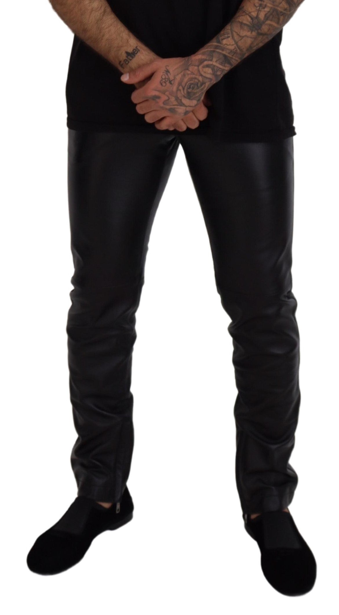 Dolce & Gabbana Black Shiny Stretch Skinny Pants | Regal Royce