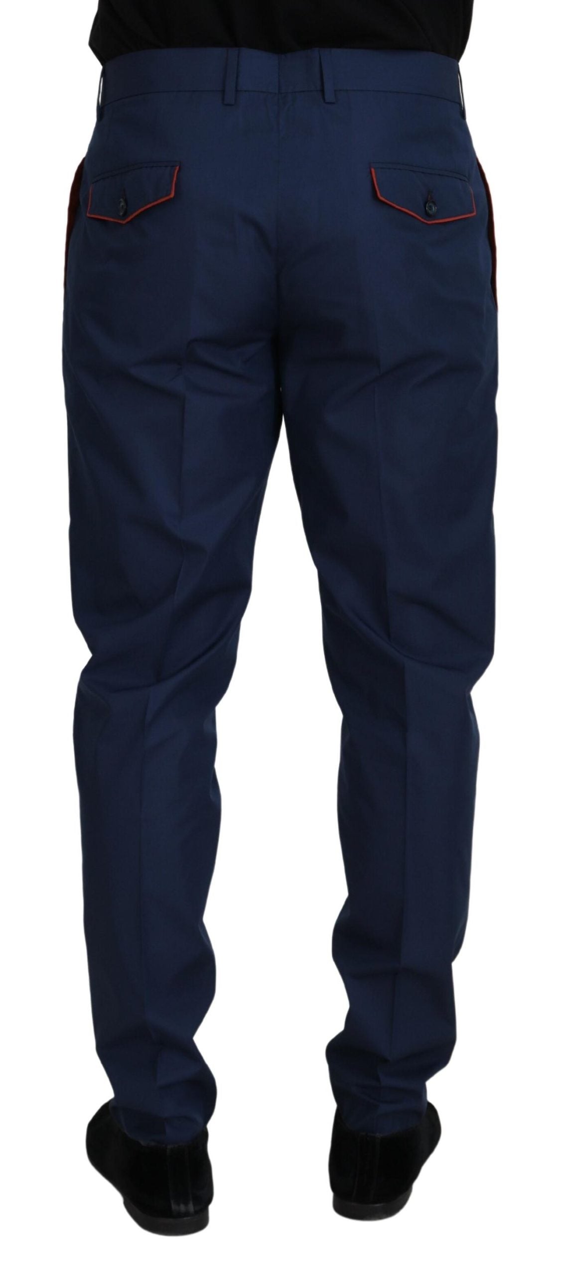 Dolce & Gabbana Blue Cotton Chino Formal Pants | Regal Royce