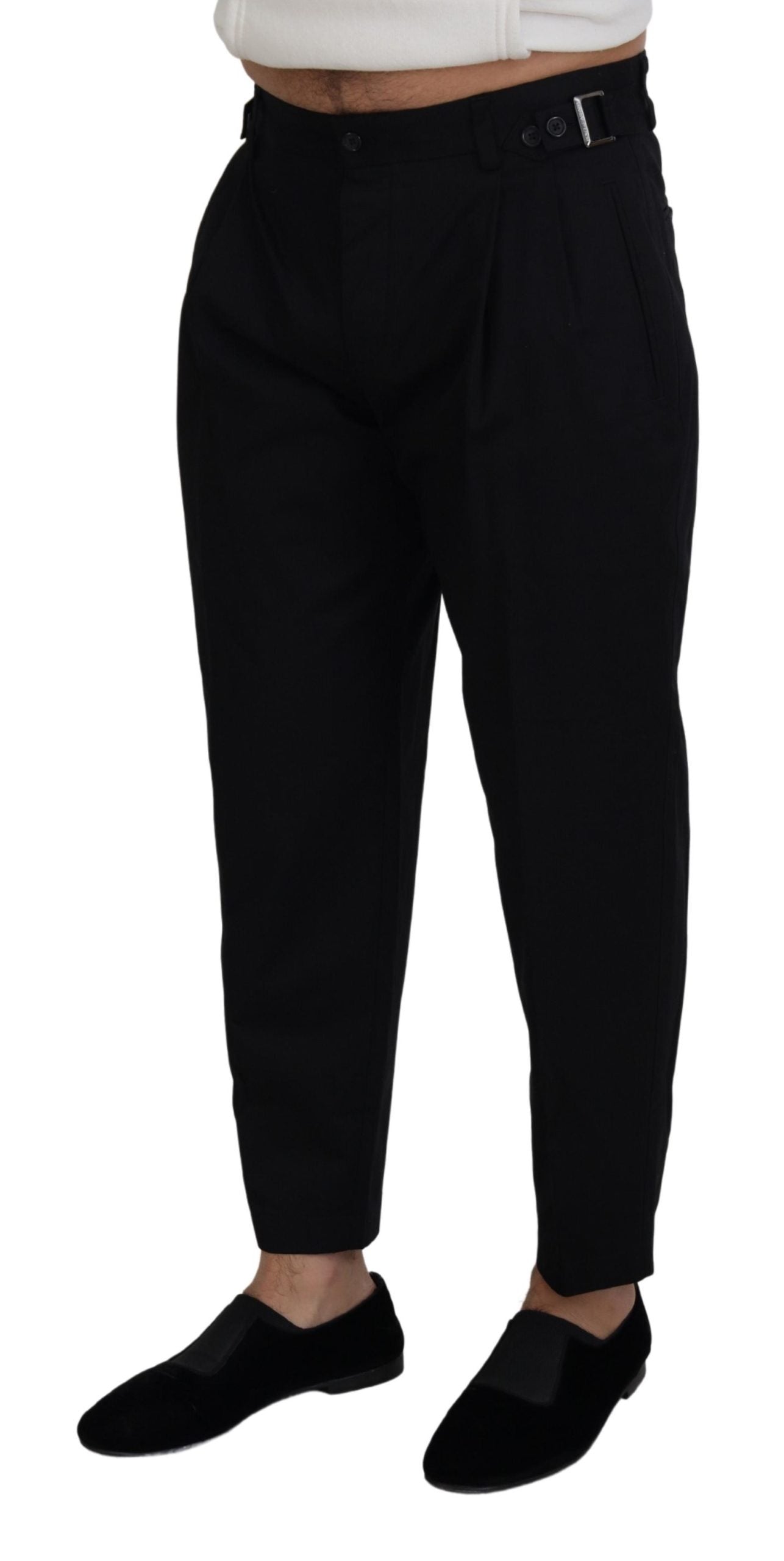 Dolce & Gabbana Black Cotton Chino Formal Pants | Regal Royce