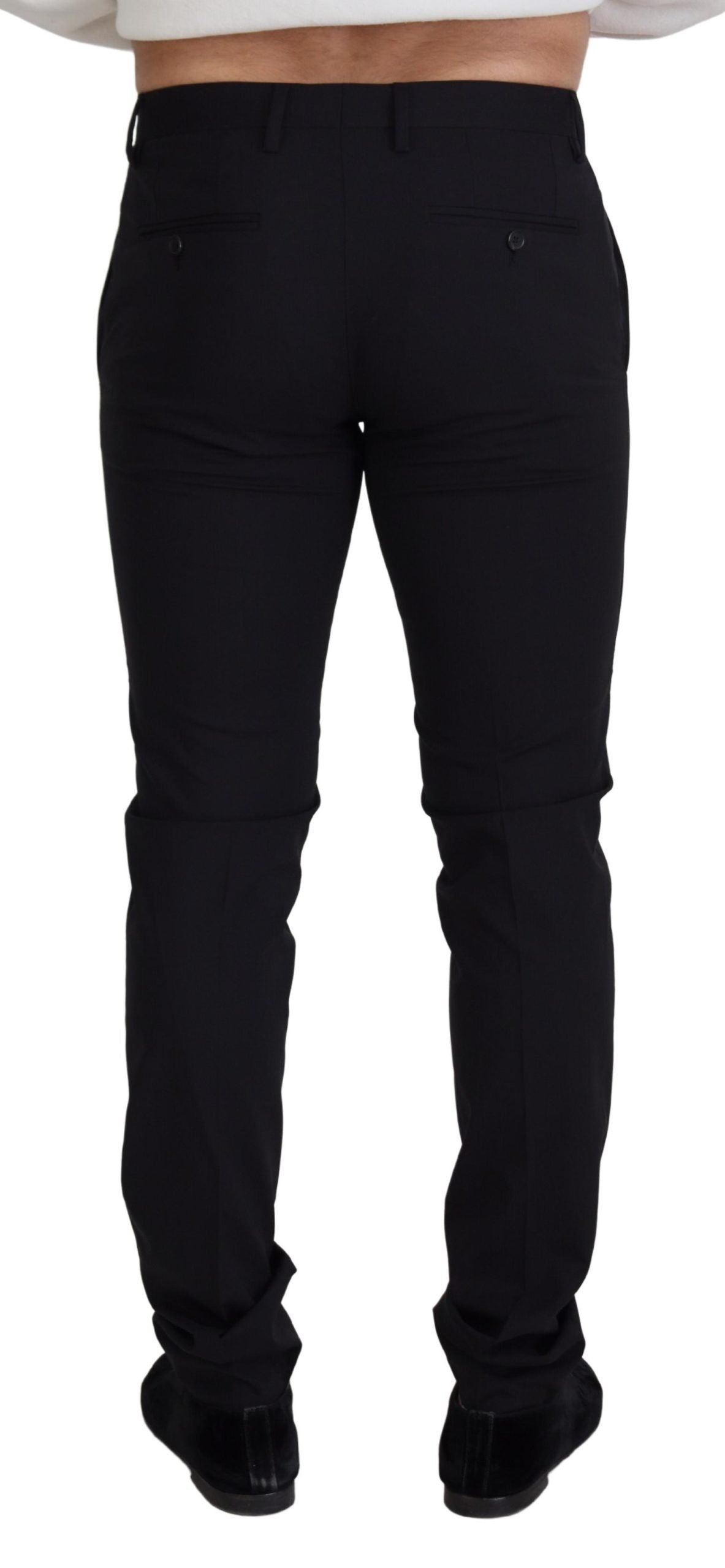 Dolce & Gabbana Black Wool Chino Formal Pants | Regal Royce
