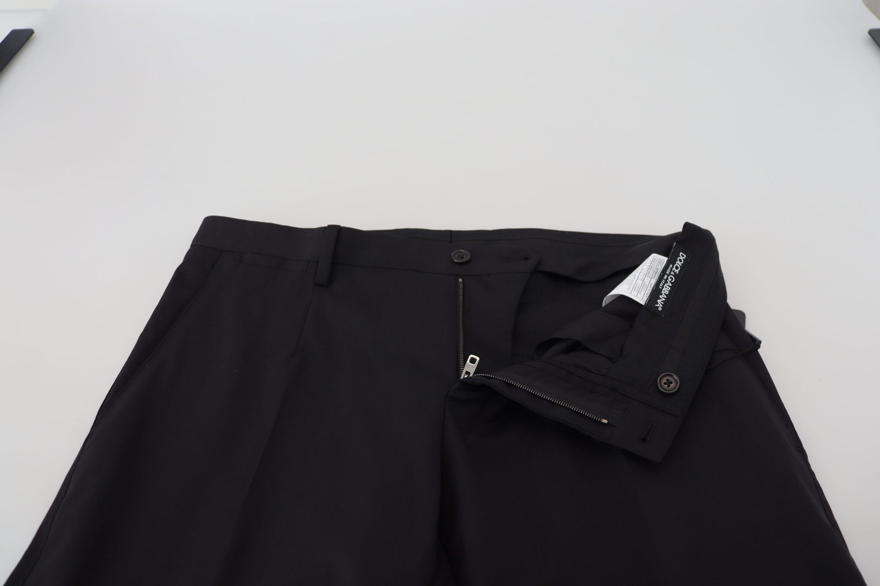 Dolce & Gabbana Black Wool Chino Formal Pants | Regal Royce