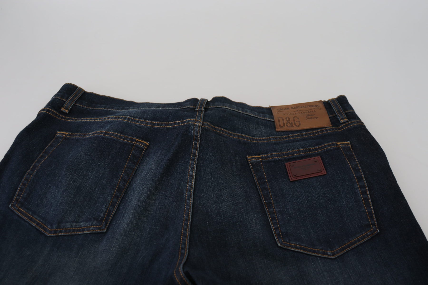 Dolce & Gabbana Blue Cotton Straight Fit Casual Denim Jeans | Regal Royce