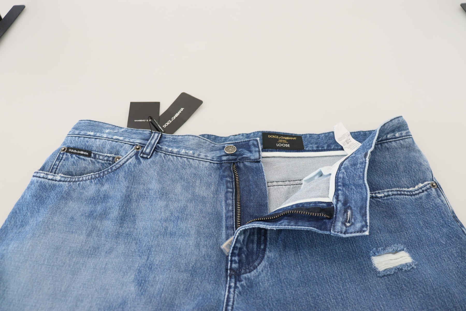 Dolce & Gabbana Blue Washed Cotton Casual Denim Jeans | Regal Royce