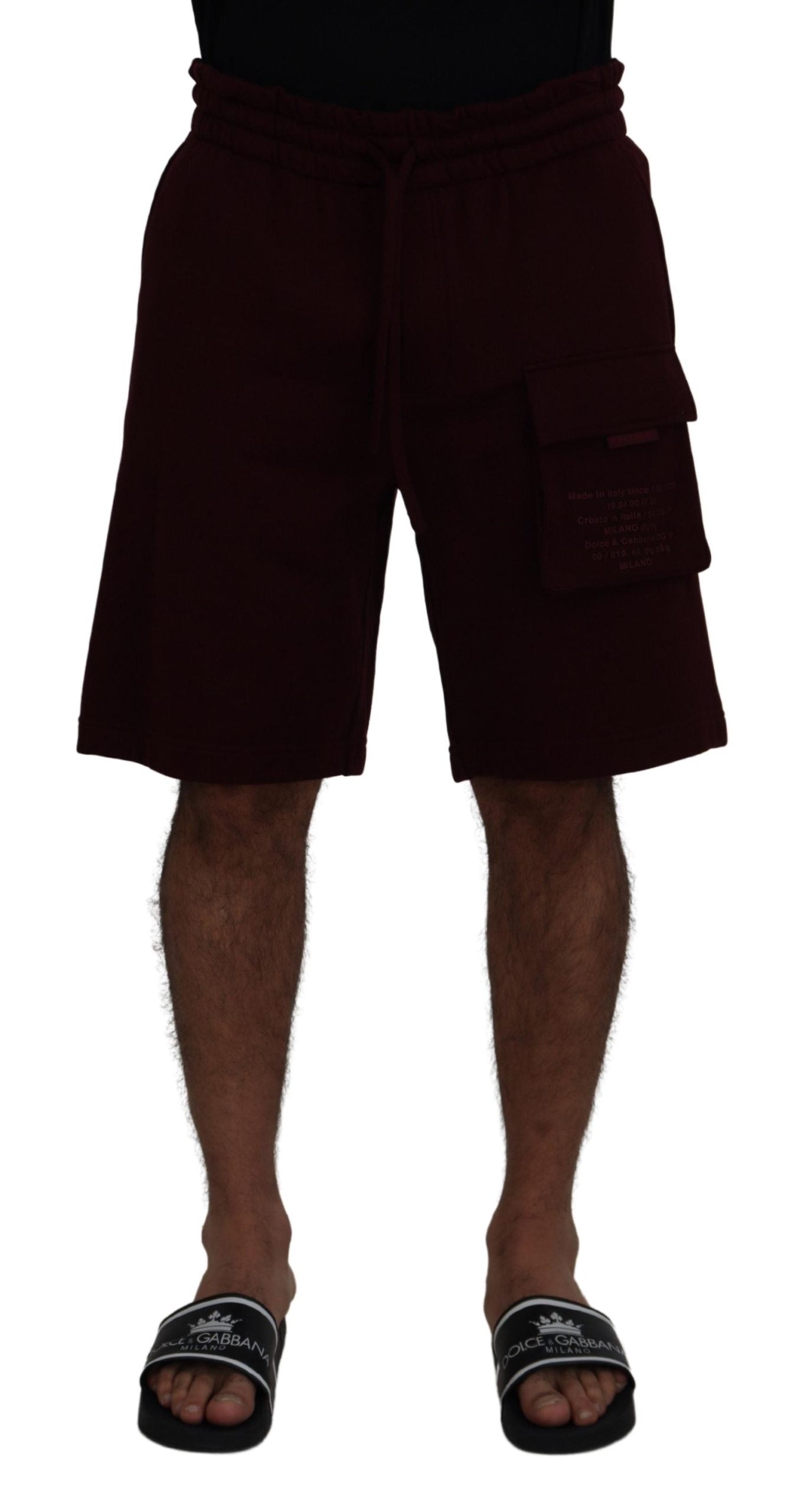 Dolce & Gabbana Maroon Bermuda Cargo Men Shorts | Regal Royce