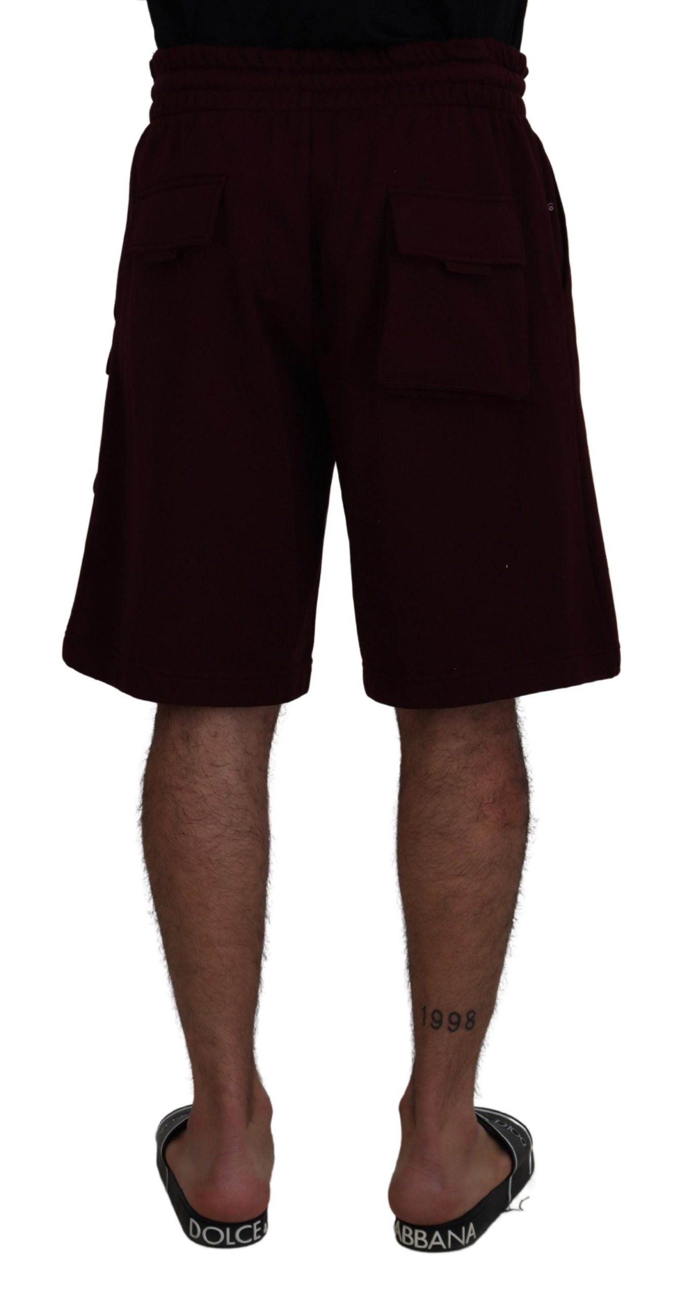 Dolce & Gabbana Maroon Bermuda Cargo Men Shorts | Regal Royce
