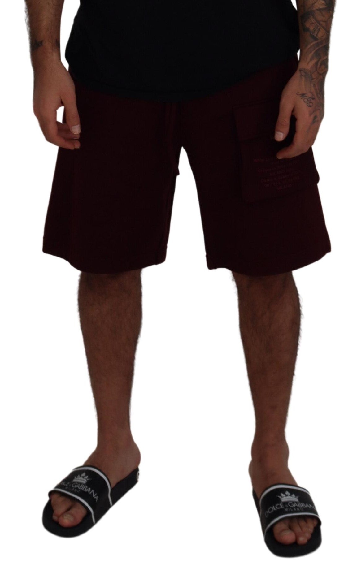 Dolce & Gabbana Maroon Bermuda Cargo Men Shorts | Regal Royce