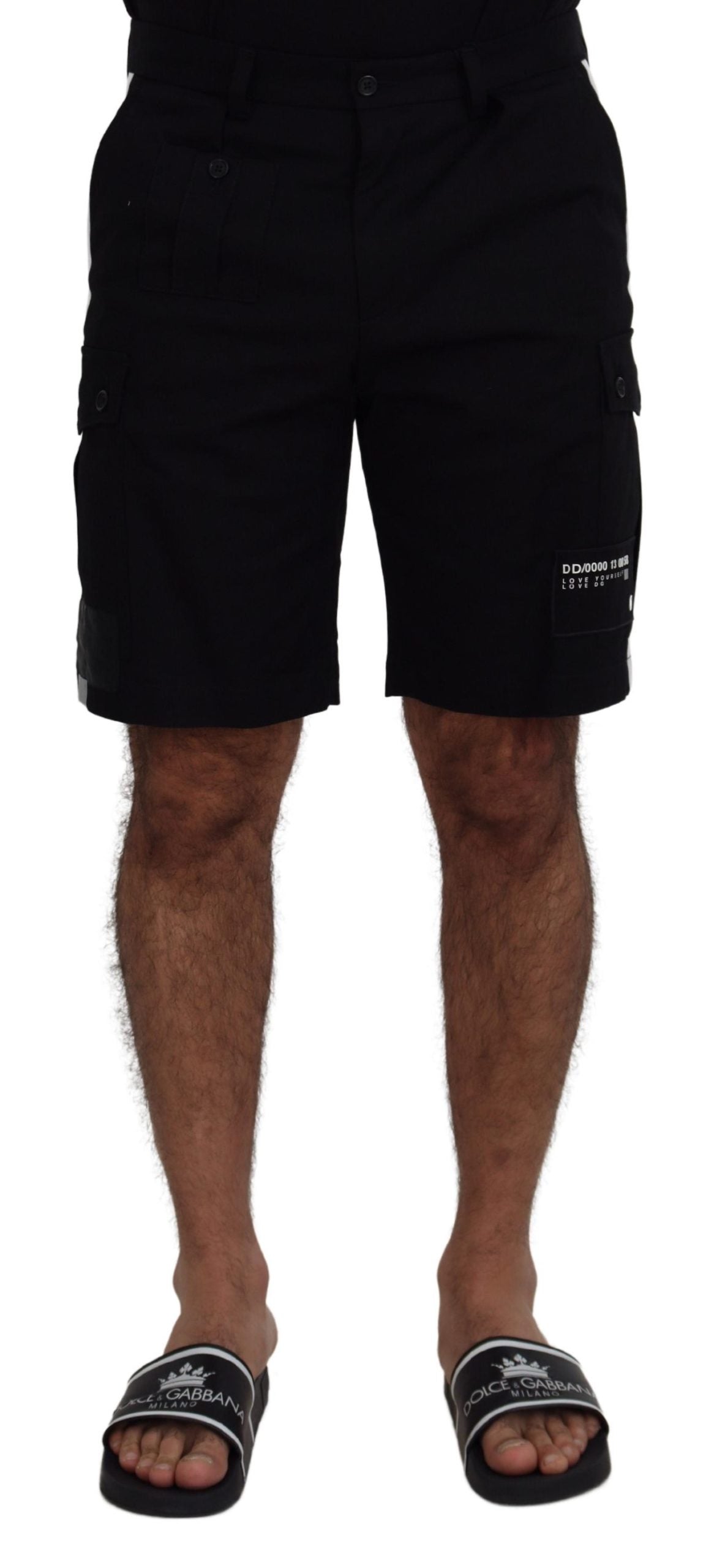 Dolce & Gabbana Black Bermuda Cargo Casual Shorts | Regal Royce