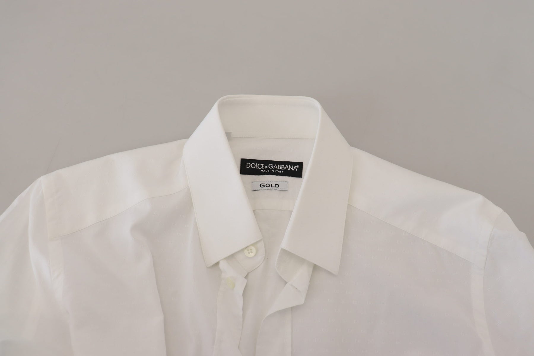 Dolce & Gabbana White Cotton Slim Fit Formal Dress GOLD Shirt | Regal Royce