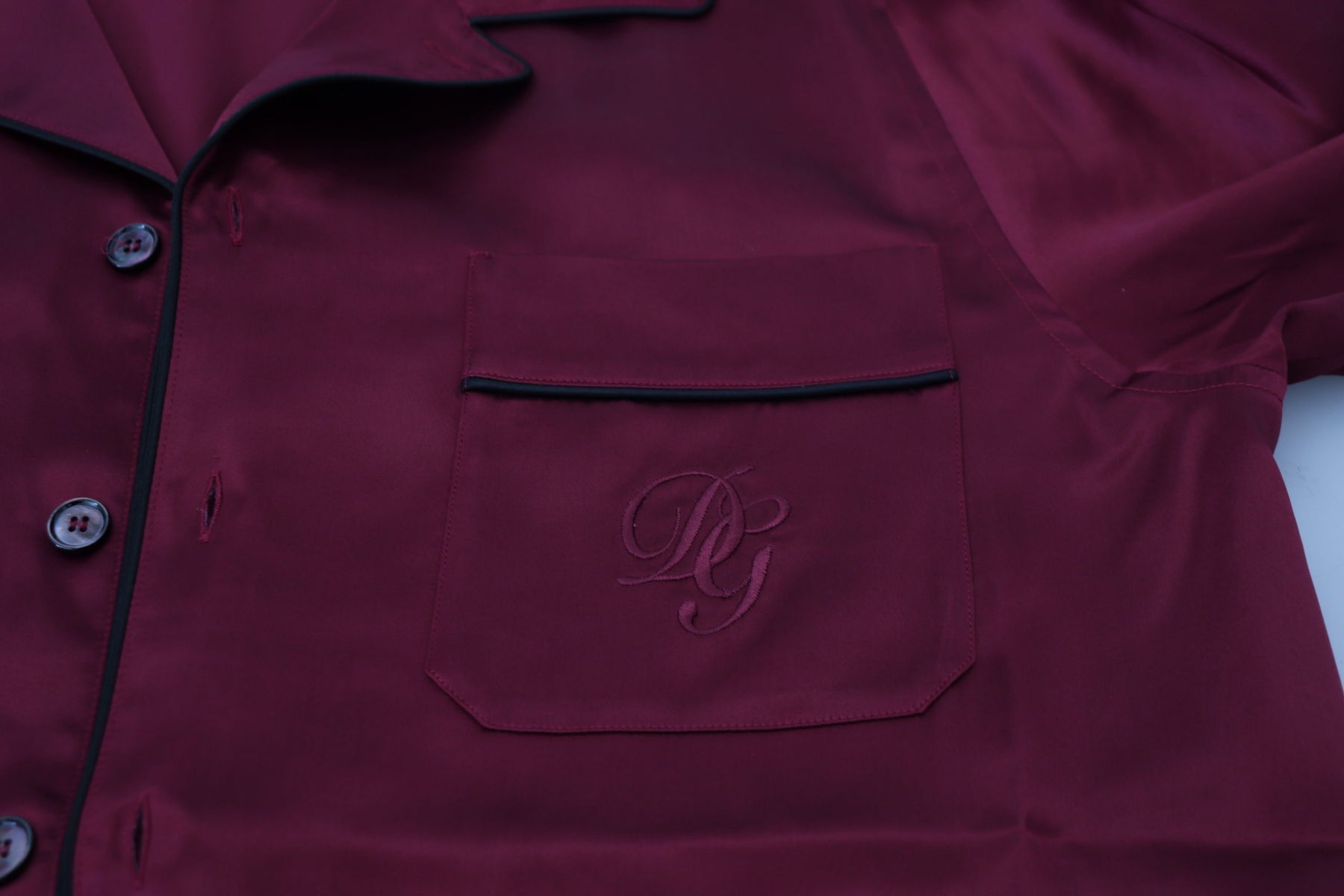 Dolce & Gabbana Red Silk Lounge Top Pajama Sleepwear Shirt | Regal Royce